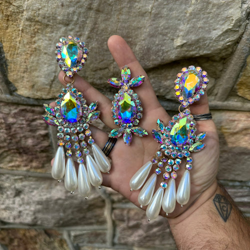 AB / Pearl classics - Ready to Ship earrings and ring set