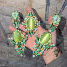 Green Man - Ready to ship earrings and ring set