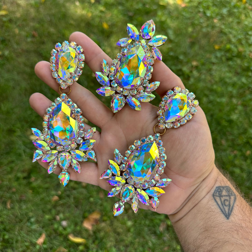 Crystal AB classics - Ready to Ship earrings and ring set