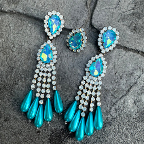 Mrs. freeze - READY MADE waterfall earring and ring set