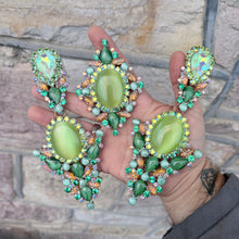 Green Man - Ready to ship earrings and ring set