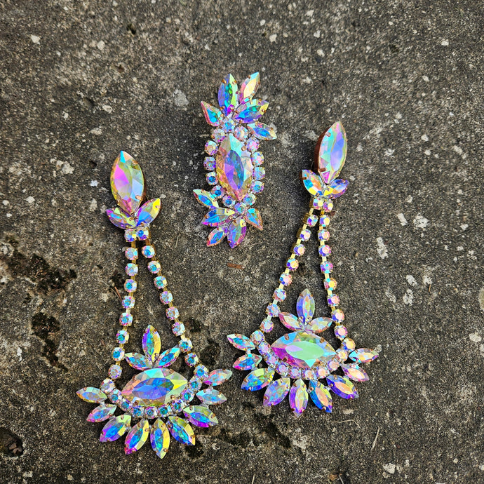 Dusters in Crystal AB - Ready to ship earrings and ring set