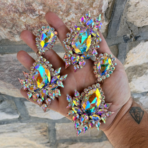 Random A7 Solid AB - Ready to ship earrings and ring set