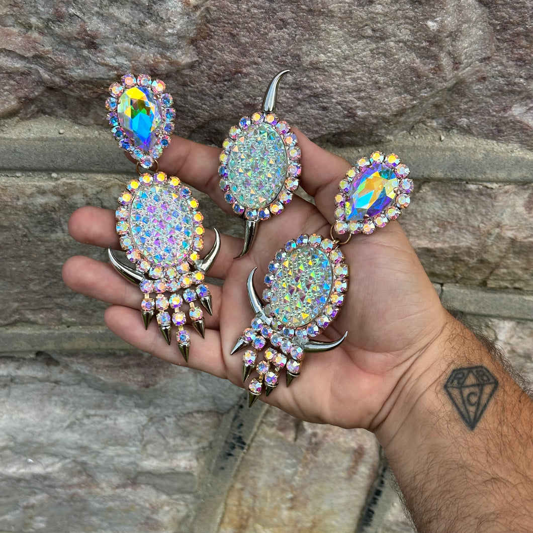 Horned  - Ready to Ship earrings and ring set