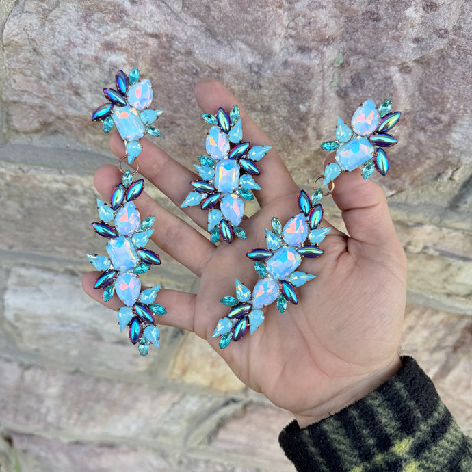 Iced Lightning - Ready to ship earrings and ring set