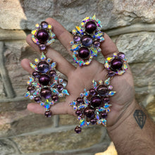 Purple Elephant - Ready to Ship earrings and ring set